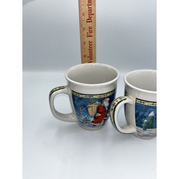 Set Of 2 Royal Norfolk Christmas Mugs Saint Nicholas Holiday Design - Picture 5 of 9